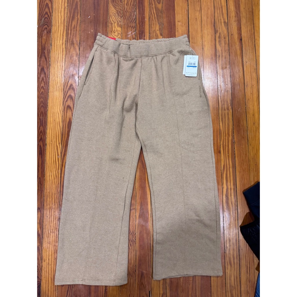 Spyder Womens Camel Wide Leg Fleece Sweatpants Tan XL NWT